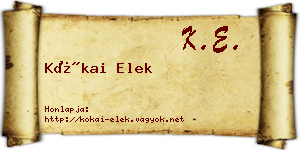 Kókai Elek névjegykártya